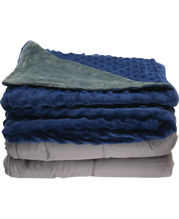 Sootheze Weighted Blanket, 10 Pound, Navy & Charcoal